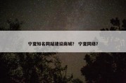 宁夏知名网站建设商城？ 宁夏网络？