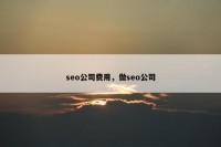 seo公司费用，做seo公司