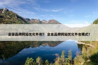 企业品牌网站优化外包？ 企业品牌网站优化外包模式？