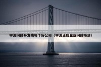 宁波网站开发找哪个好公司（宁波正规企业网站搭建）