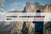 seo六大目标？ seo的目标是什么?包括哪些分级目标?？
