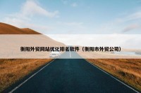 衡阳外贸网站优化排名软件（衡阳市外贸公司）