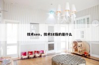 技术seo，技术SE指的是什么
