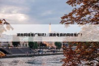 湖南网络推广知识？ 湖南电商的网络推广？