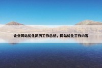 企业网站优化简历工作总结，网站优化工作内容
