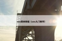 seo简单教程（seo入门教学）