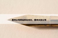 惠州公司网站排名优化，惠州大型公司