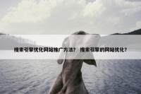 搜索引擎优化网站推广方法？ 搜索引擎的网站优化？