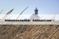 珠海网站建设优选案例数据？ 珠海网站建设方案推广？
