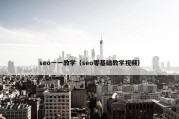 seo一一教学（seo零基础教学视频）