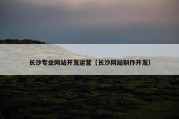 长沙专业网站开发运营（长沙网站制作开发）