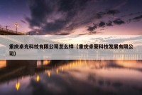 重庆卓光科技有限公司怎么样（重庆卓荣科技发展有限公司）