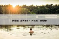 网站推广服务项目？ 网站推广服务商？