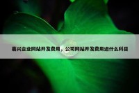 嘉兴企业网站开发费用，公司网站开发费用进什么科目