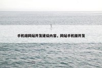 手机端网站开发建设内容，网站手机版开发