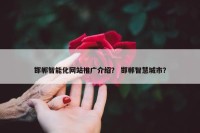 邯郸智能化网站推广介绍？ 邯郸智慧城市？