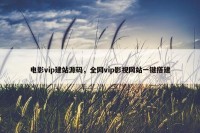 电影vip建站源码，全网vip影视网站一键搭建