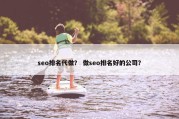 seo排名代做？ 做seo排名好的公司？