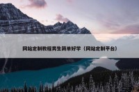 网站定制教程男生简单好学（网站定制平台）