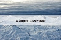 seo网校培训，seo学院培训班