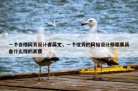 一个合格网页设计者英文，一个优秀的网站设计师需要具备什么样的素质