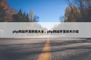 php网站开发教程大全，php网站开发技术介绍