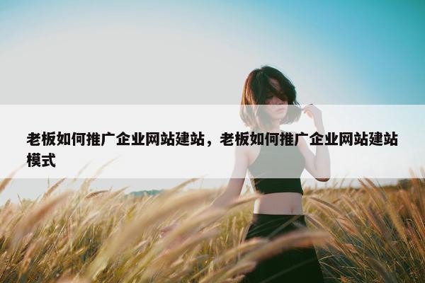 老板如何推广企业网站建站，老板如何推广企业网站建站模式