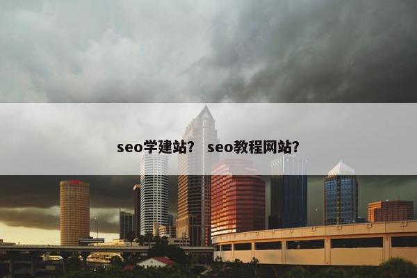 seo学建站？ seo教程网站？