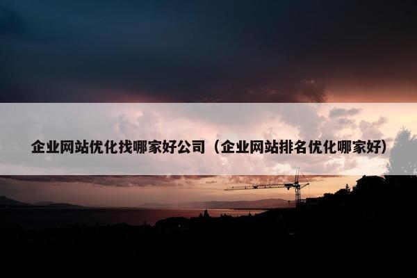 企业网站优化找哪家好公司（企业网站排名优化哪家好）
