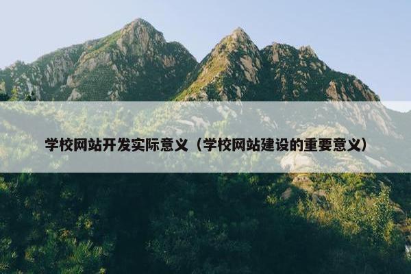 学校网站开发实际意义（学校网站建设的重要意义）