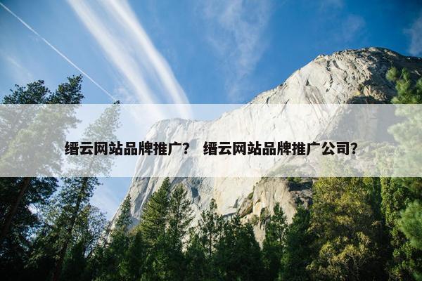 缙云网站品牌推广？ 缙云网站品牌推广公司？