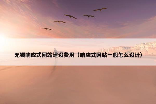 无锡响应式网站建设费用（响应式网站一般怎么设计）
