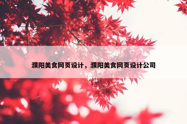 濮阳美食网页设计，濮阳美食网页设计公司