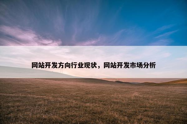网站开发方向行业现状，网站开发市场分析