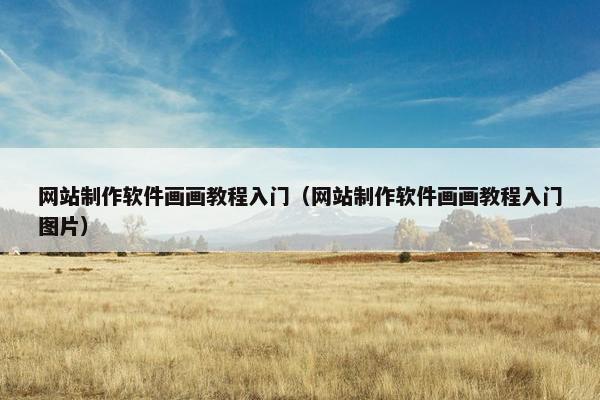网站制作软件画画教程入门（网站制作软件画画教程入门图片）