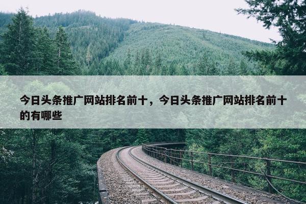 今日头条推广网站排名前十，今日头条推广网站排名前十的有哪些