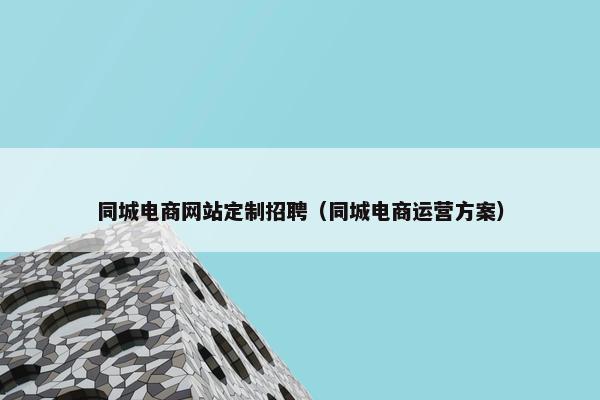 同城电商网站定制招聘（同城电商运营方案）