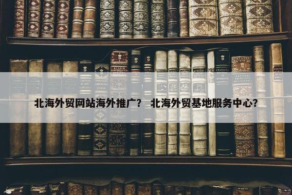北海外贸网站海外推广？ 北海外贸基地服务中心？