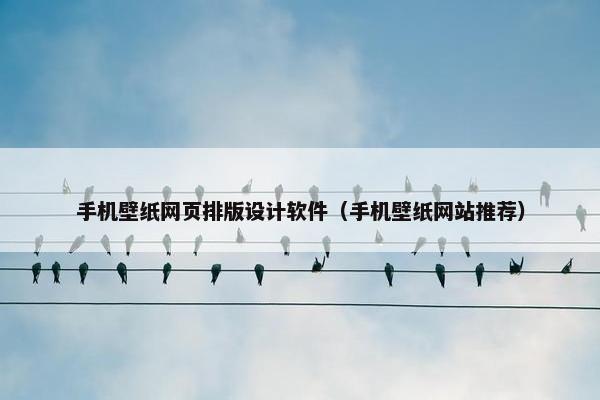 手机壁纸网页排版设计软件（手机壁纸网站推荐）