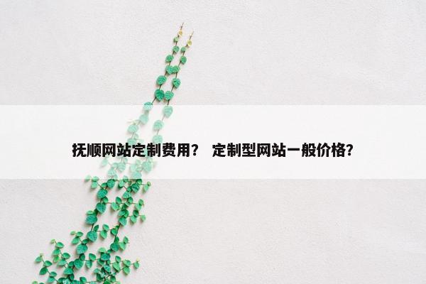 抚顺网站定制费用？ 定制型网站一般价格？