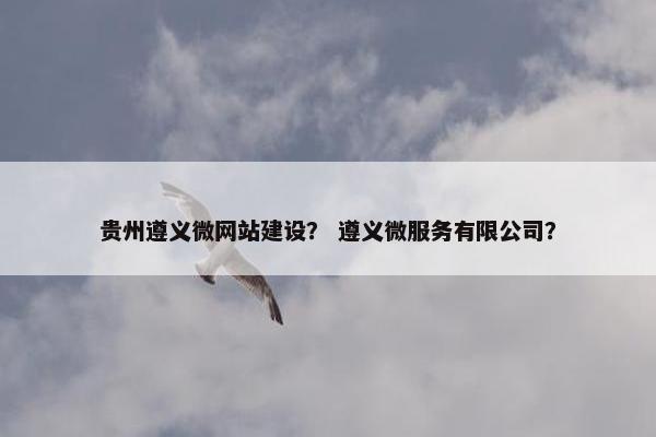 贵州遵义微网站建设？ 遵义微服务有限公司？