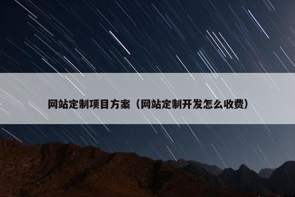 网站定制项目方案（网站定制开发怎么收费）