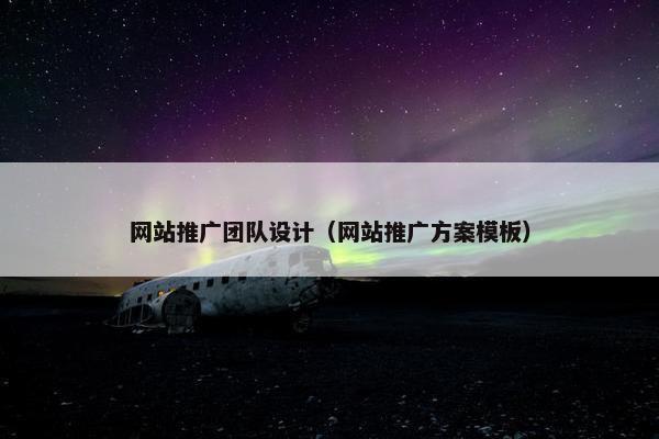 网站推广团队设计（网站推广方案模板）