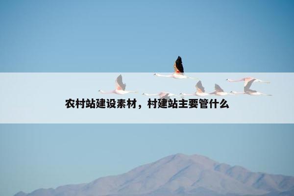 农村站建设素材，村建站主要管什么