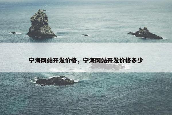 宁海网站开发价格，宁海网站开发价格多少