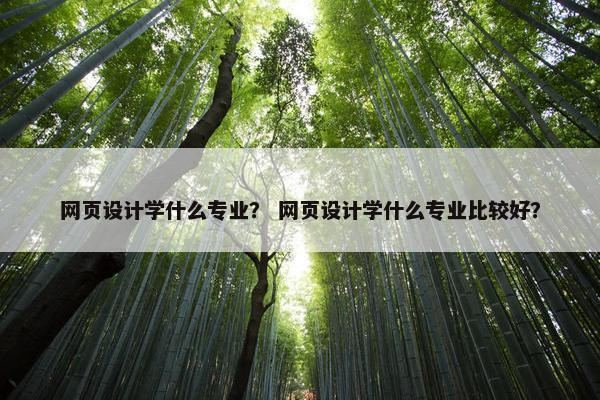 网页设计学什么专业？ 网页设计学什么专业比较好？