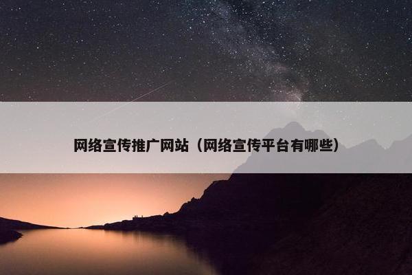 网络宣传推广网站（网络宣传平台有哪些）