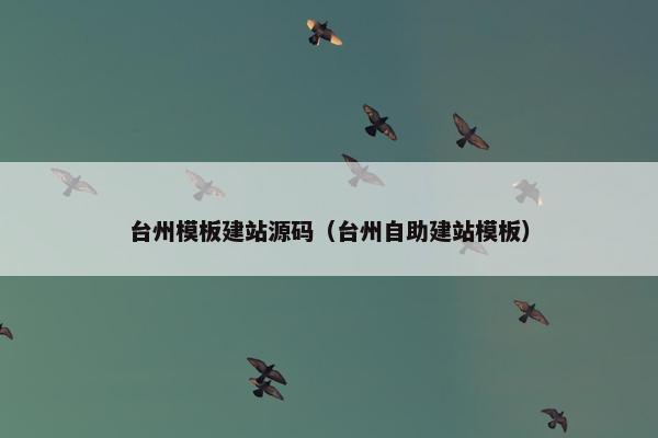 台州模板建站源码（台州自助建站模板）