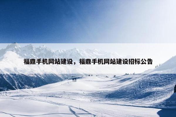 福鼎手机网站建设，福鼎手机网站建设招标公告