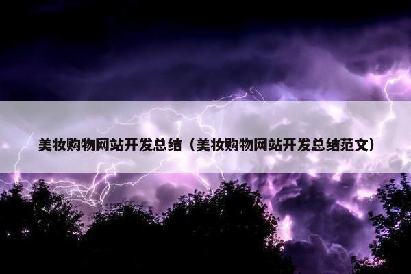 美妆购物网站开发总结（美妆购物网站开发总结范文）